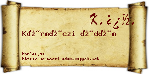 Körmöczi Ádám névjegykártya