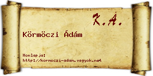 Körmöczi Ádám névjegykártya