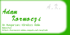 adam kormoczi business card